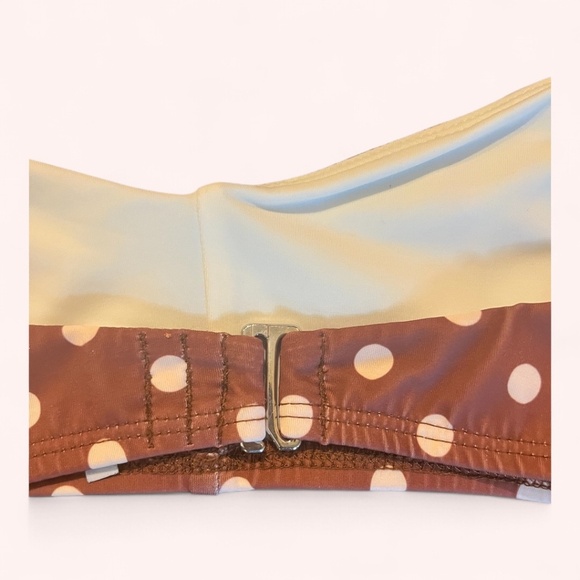 Reformation Retro Brown Polka Dot Coconut Betty Halter Bikini Top NWT Size M - Picture 4 of 5